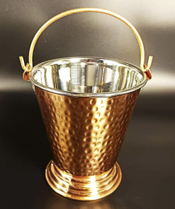 Pure Copper Bucket / Balti with Steel Inside, Serveware & Tableware | 500 ML